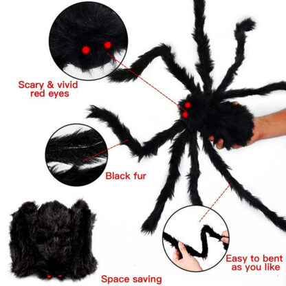 Giant Spider Web Halloween Decoration 5m With 20pcs Spiders And Large Spider - Image 3