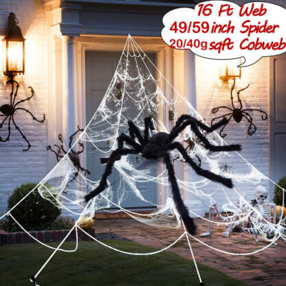 Giant Spider Web Halloween Decoration 5m With 20pcs Spiders And Large Spider - Image 10