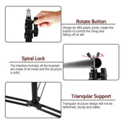 Adjustable Photography Background Support Stand Photo Backdrop Crossbar Kit - Image 10