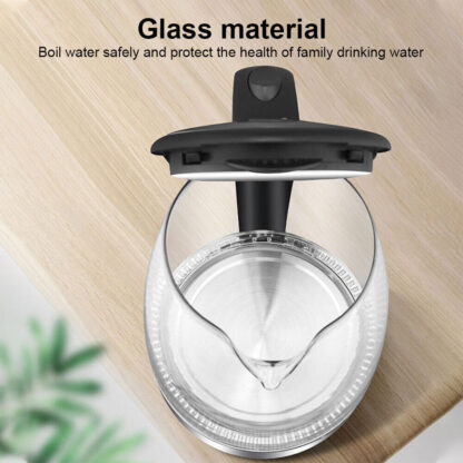 2L Electric Kettle Glass 360 Blue LED Illuminated Portable Jug Protection 1800W - Image 3
