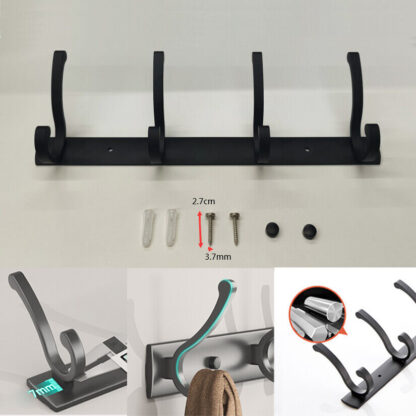 Hooks Aluminum Coat Clothes Door 4-6 Holder Rack Key Hooks Wall Mounted Hanger - Image 6