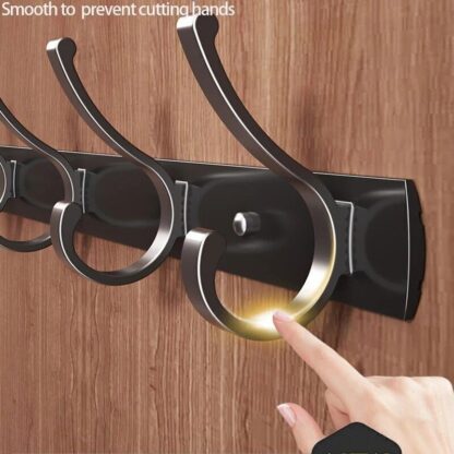 Hooks Aluminum Coat Clothes Door 4-6 Holder Rack Key Hooks Wall Mounted Hanger - Image 9