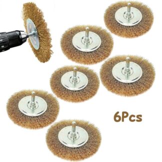6Pcs 4 Flat Wire Wheel Drill Rotary Brush Paint Rust Removal 1-4 Shank UK