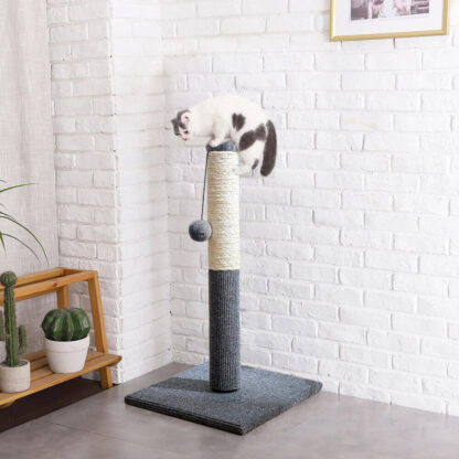 TALL LARGE CAT SCRATCHING POST 55CM STRONG NATURAL SISAL POLE HEAVY DUTY BASE UK - Image 5