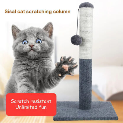 TALL LARGE CAT SCRATCHING POST 55CM STRONG NATURAL SISAL POLE HEAVY DUTY BASE UK - Image 7