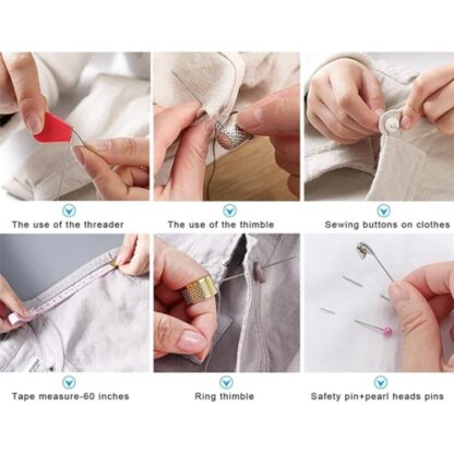 201X Large Portable Sewing Kit Home Travel Case Needles Thread Scissors Set Box - Image 4