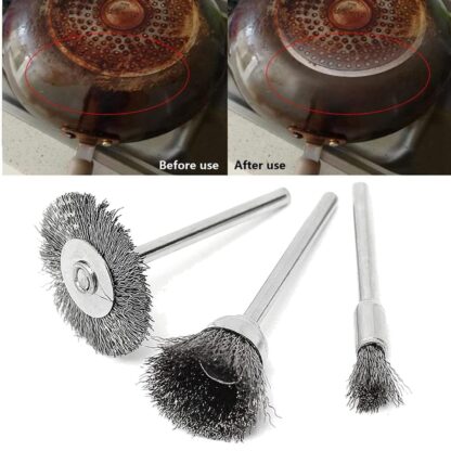 45pcs Wire Cup Brush Set Stainless Steel For Dremel Rotary Tool Accessories - Image 3