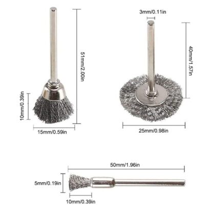 45pcs Wire Cup Brush Set Stainless Steel For Dremel Rotary Tool Accessories - Image 7
