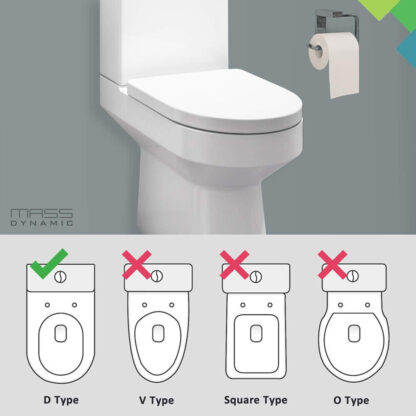 NEW LUXURY BATHROOM SLOW SOFT CLOSE D-SHAPE TOILET SEAT SEATS WC HEAVY DUTY - Image 3