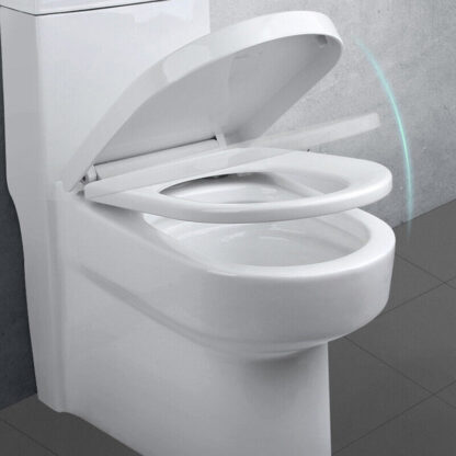 NEW LUXURY BATHROOM SLOW SOFT CLOSE D-SHAPE TOILET SEAT SEATS WC HEAVY DUTY - Image 6