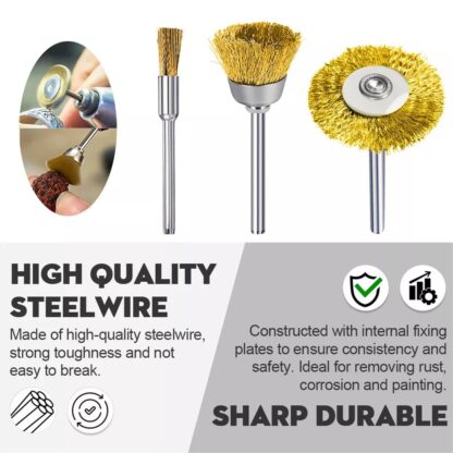 45Pcs Brass Polishing Wire Cup Mix Brush Set For Dremel Rotary Tool Accessories - Image 5