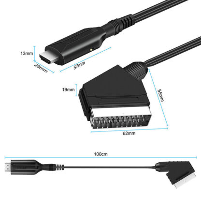 SCART To HDMI Converter Cable SCART - HDMI - OLD DVD TO HD TV -Video Adapter - Image 2