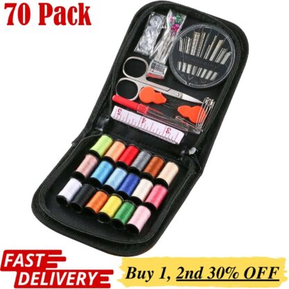 70pc Large Portable Sewing Kit Home Travel Case Needles Thread Scissors Set Box - Image 6