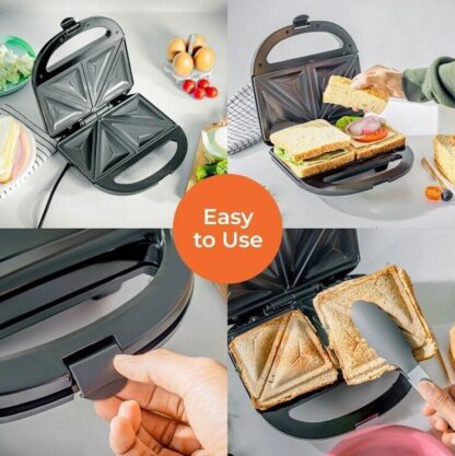 Geepas 750W Toastie Maker 2 Slice Sandwich Toaster Machine Non-Stick Easy Clean - Image 4