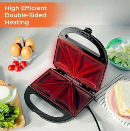 Geepas 750W Toastie Maker 2 Slice Sandwich Toaster Machine Non-Stick Easy Clean - Image 6