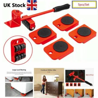 5PCS Move Removal Heavy Furniture Movers Shifter Lifter Slider Wheels Moving Kit