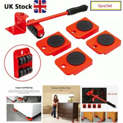 5PCS Move Removal Heavy Furniture Movers Shifter Lifter Slider Wheels Moving Kit