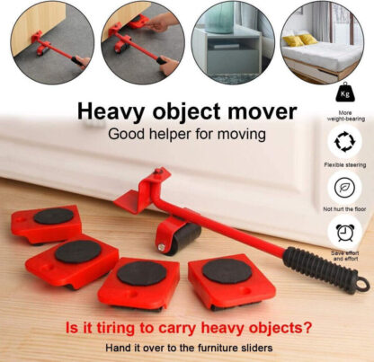 5PCS Move Removal Heavy Furniture Movers Shifter Lifter Slider Wheels Moving Kit - Image 6
