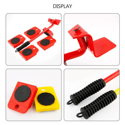 5PCS Move Removal Heavy Furniture Movers Shifter Lifter Slider Wheels Moving Kit - Image 7