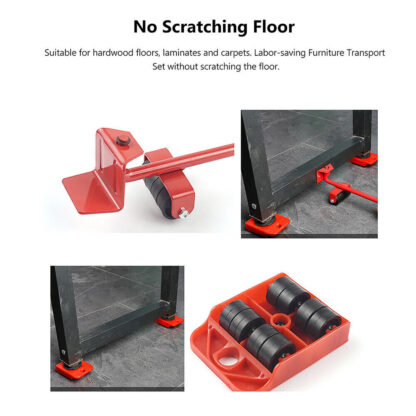 5PCS Move Removal Heavy Furniture Movers Shifter Lifter Slider Wheels Moving Kit - Image 8