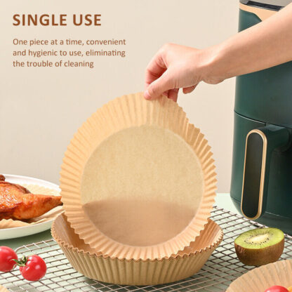 Round Disposable Non-Stick Air Fryer Steamer Paper Liner Parchment Baking - Image 3