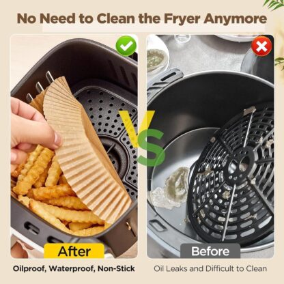 Round Disposable Non-Stick Air Fryer Steamer Paper Liner Parchment Baking - Image 9