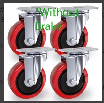 4x 100mm 700KG Heavy Duty Large Rubber Swivel Castor Wheels For Furniture - UK