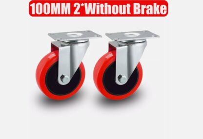 4x 100mm 700KG Heavy Duty Large Rubber Swivel Castor Wheels For Furniture - UK - Image 4