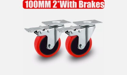 4x 100mm 700KG Heavy Duty Large Rubber Swivel Castor Wheels For Furniture - UK - Image 5