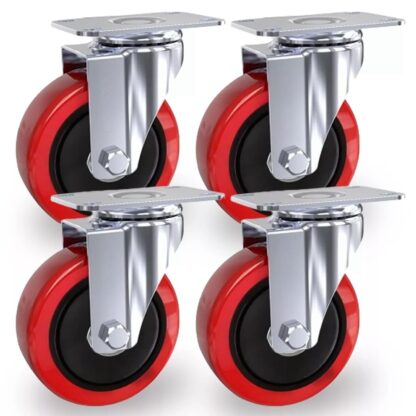 4x 100mm 700KG Heavy Duty Large Rubber Swivel Castor Wheels For Furniture - UK - Image 8