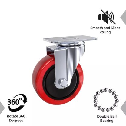 4x 100mm 700KG Heavy Duty Large Rubber Swivel Castor Wheels For Furniture - UK - Image 10