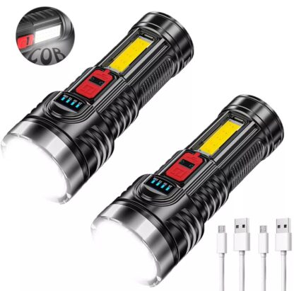 3500000LM LED Flashlight Super Bright Torch USB Rechargeable Lamp High Powered - Image 3
