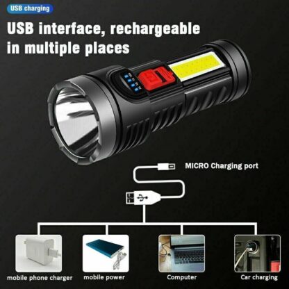 3500000LM LED Flashlight Super Bright Torch USB Rechargeable Lamp High Powered - Image 6