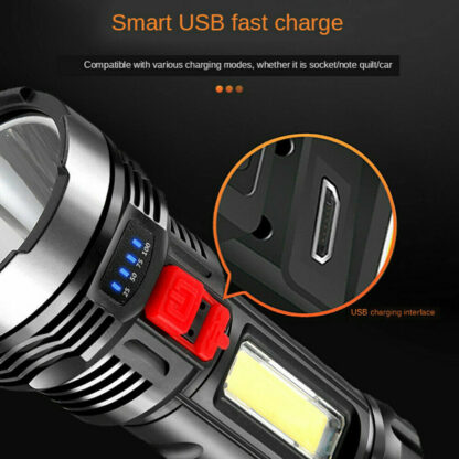 3500000LM LED Flashlight Super Bright Torch USB Rechargeable Lamp High Powered - Image 7