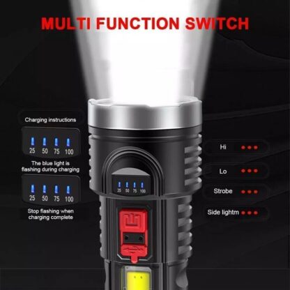 3500000LM LED Flashlight Super Bright Torch USB Rechargeable Lamp High Powered - Image 8