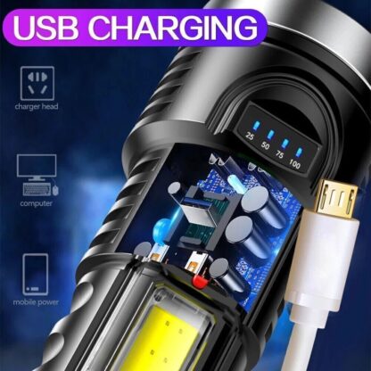 3500000LM LED Flashlight Super Bright Torch USB Rechargeable Lamp High Powered - Image 10