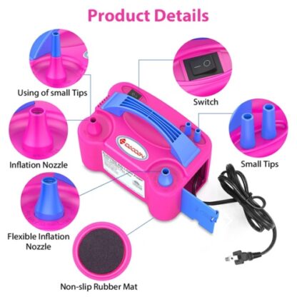 13000pa Electric Balloon Inflator With Dual Nozzle Party Air Blower Xmas UK - Image 8