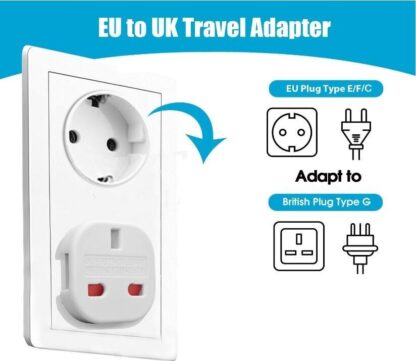 EU Travel Adapter Plug 5 Pack UK To Euro Europe Adaptor 2 Pin Plugs European - Image 3
