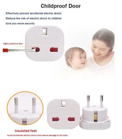 EU Travel Adapter Plug 5 Pack UK To Euro Europe Adaptor 2 Pin Plugs European - Image 6