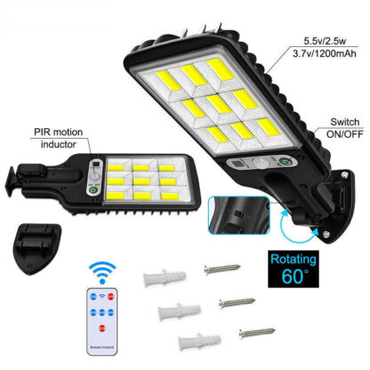 6000W LED Solar Wall Lights PIR Motion Sensor Outdoor Garden Street Fence Light - Image 5