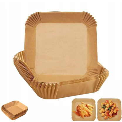 100PCS Air Fryer Liners Disposable Paper 6.3' Non Stick For Roasting Baking UK - Image 2