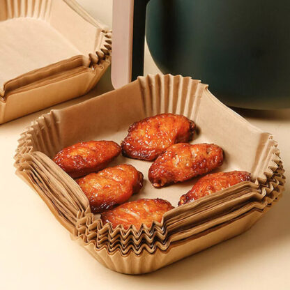 100PCS Air Fryer Liners Disposable Paper 6.3' Non Stick For Roasting Baking UK - Image 3