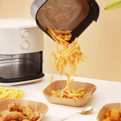 100PCS Air Fryer Liners Disposable Paper 6.3' Non Stick For Roasting Baking UK - Image 4