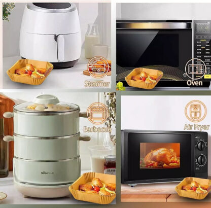 100PCS Air Fryer Liners Disposable Paper 6.3' Non Stick For Roasting Baking UK - Image 5