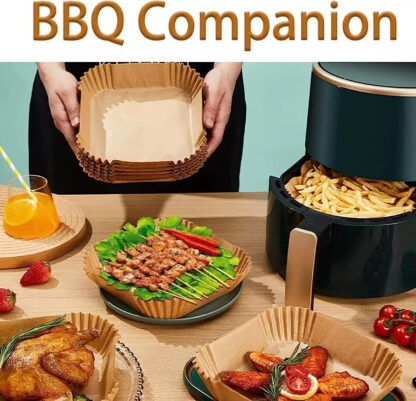 100PCS Air Fryer Liners Disposable Paper 6.3' Non Stick For Roasting Baking UK - Image 10
