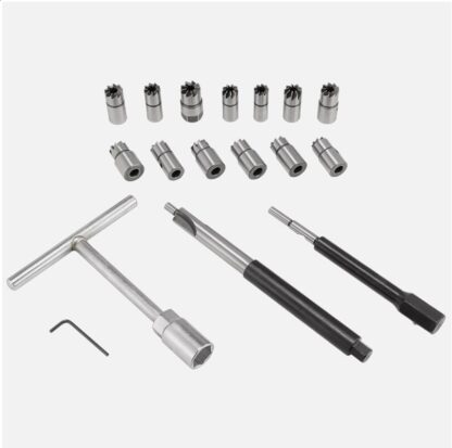 17Pcs Universal Injector Seat Cutter Cleaner Tool Carbon Remover Set Kit - Image 5
