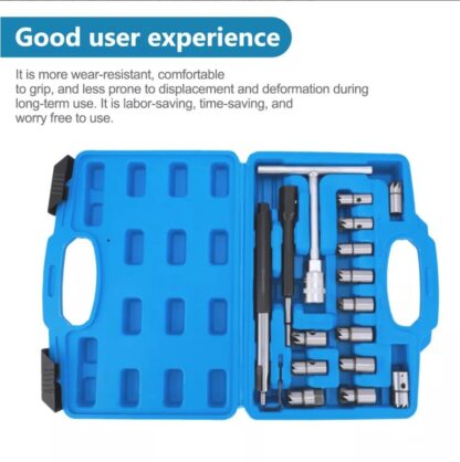 17Pcs Universal Injector Seat Cutter Cleaner Tool Carbon Remover Set Kit - Image 6