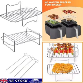 Air Fryer Rack And Grill Rack 8PCS Steel Griller Double Basket Accessories