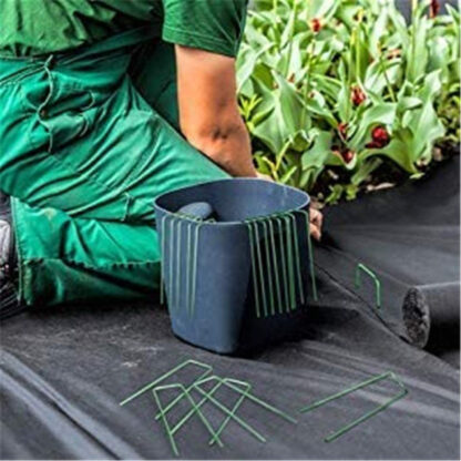 50 PCS Garden Pegs Pins Ground Stakes Staples Spikes U Shaped Landscape Securing - Image 4