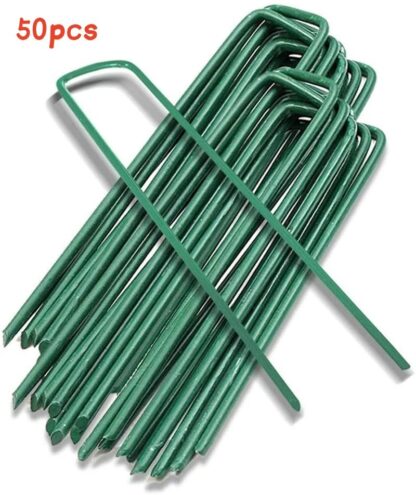 50 PCS Garden Pegs Pins Ground Stakes Staples Spikes U Shaped Landscape Securing - Image 6